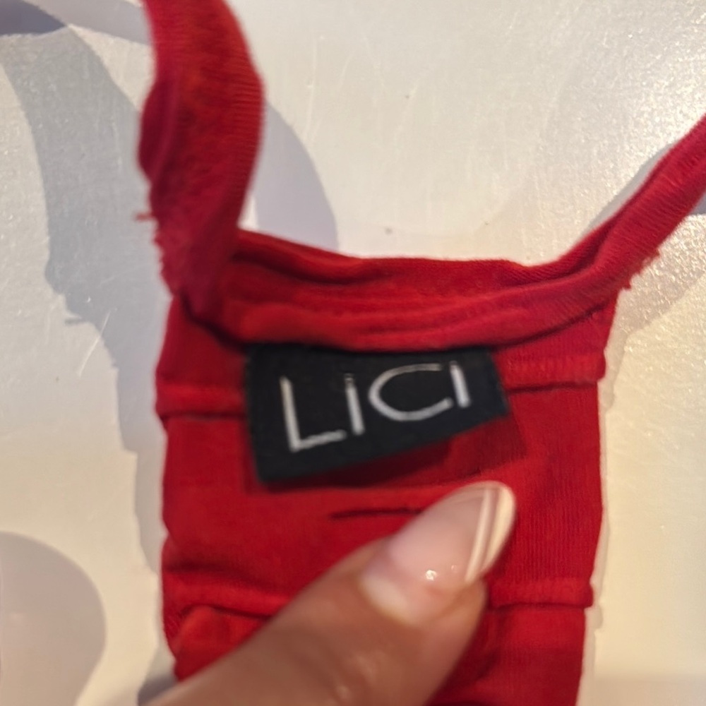Red Strappy Racerback Bra - Picture 10 of 11